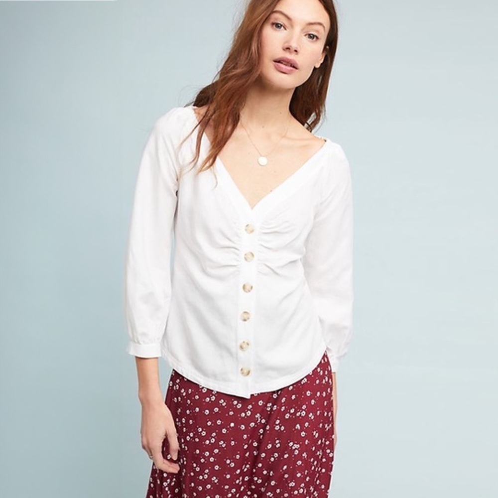 Anthropologie - Maeve - Morrill Blouse - White